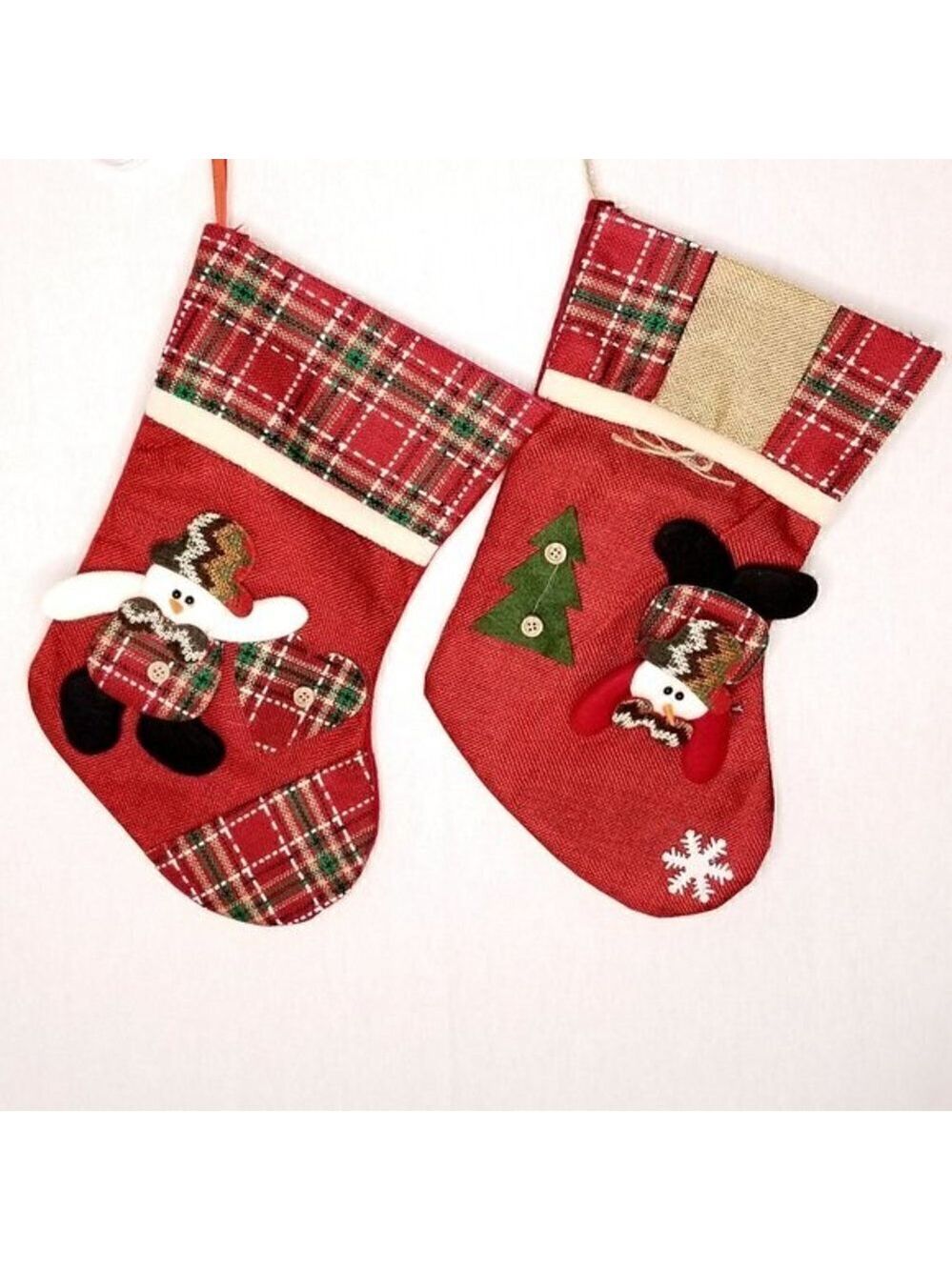 Snowman 3D Christmas Stocking Lot of 2